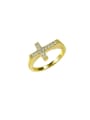 thumb 925 Sterling Silver Cubic Zirconia Cross Minimalist Band Ring 0