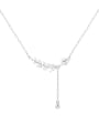 thumb 925 Sterling Silver Cubic Zirconia Wheatear Dainty Necklace 4