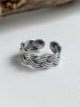 thumb 925 Sterling Silver Twist Geometric Vintage Woven Band Ring 0