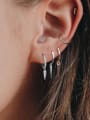thumb 925 Sterling Silver Cubic Zirconia Geometric Dainty Huggie Earring 2