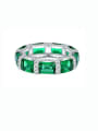 thumb 925 Sterling Silver High Carbon Diamond Geometric Luxury Band Ring 0