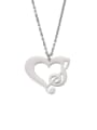 thumb Stainless steel Heart Note Minimalist Necklace 0