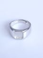 thumb 925 Sterling Silver 18K White Gold Plated Geometric Ring Setting Stone size: 8*8mm 0