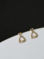 thumb 925 Sterling Silver Cubic Zirconia Triangle Dainty Drop Earring 0