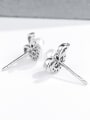 thumb 925 Sterling Silver 18K White Gold Plated Ball Earring Setting Stone diameter: 4mm 2