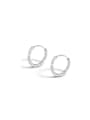 thumb 925 Sterling Silver Geometric Minimalist Hoop Earring 0