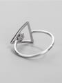 thumb 925 Sterling Silver Rhinestone Triangle Minimalist Band Ring 1