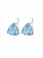 thumb 925 Sterling Silver Swiss Blue Topaz Triangle Luxury Stud Earring 0
