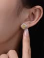 thumb 925 Sterling Silver High Carbon Diamond  Ice cut Pincushion Dainty Stud Earring 1