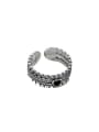 thumb 925 Sterling Silver Cubic Zirconia  Vintage Retro Love Three Layer  Stackable Ring 3