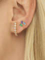 thumb 925 Sterling Silver Cubic Zirconia Geometric Dainty Stud Earring 1