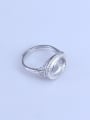 thumb 925 Sterling Silver 18K White Gold Plated Heart Round Ring Setting Stone size: 8*10mm 2