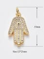 thumb Copper Alloy Plated White Cubic Zirconia Hand Charm Height : 12 mm , Width: 23 mm 1