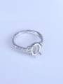 thumb 925 Sterling Silver 18K White Gold Plated Geometric Ring Setting Stone size: 7*9mm 2
