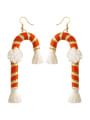 thumb Cotton Rope +Tassel Christmas Bossian Style Hand-Woven Earrings 0