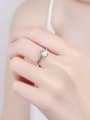 thumb 925 Sterling Silver Moissanite Flower Dainty Band Ring 1