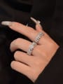 thumb 925 Sterling Silver 5A Cubic Zirconia Geometric Dainty Band Ring 1