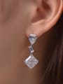 thumb 925 Sterling Silver High Carbon Diamond Geometric Luxury Drop Earring 1