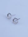 thumb 925 Sterling Silver 18K White Gold Plated Round Earring Setting Stone size: 7*7mm 2