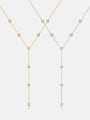 thumb 925 Sterling Silver Cubic Zirconia Tassel Minimalist Tassel Necklace 0