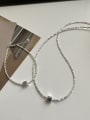 thumb 925 Sterling Silver Dainty Geometric Bracelet and Necklace Set 0