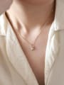 thumb 925 Sterling Silver Imitation Pearl Minimalist Necklace 3