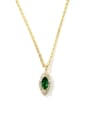 thumb 925 Sterling Silver Emerald Green Water Drop Dainty Necklace 0