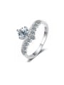 thumb 925 Sterling Silver Moissanite Crown Dainty Band Ring 0