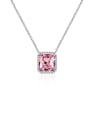 thumb 925 Sterling Silver High Carbon Diamond Pink Geometric Luxury Necklace 0