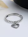 thumb 925 Sterling Silver Heart Vintage Bead Ring 2