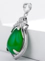 thumb 925 Sterling Silver 18K White Gold Plated Water Drop Pendant Setting Stone size: 10*14mm 1