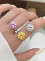 thumb 925 Sterling Silver Cubic Zirconia Multi Color Geometric Luxury Band Ring 1