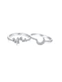 thumb 925 Sterling Silver Cubic Zirconia Moon Minimalist Couple Ring 2