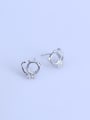 thumb 925 Sterling Silver 18K White Gold Plated Round Earring Setting Stone size: 6*6mm 0
