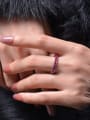 thumb 925 Sterling Silver High Carbon Diamond Red Geometric Dainty Band Ring 1