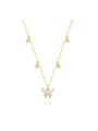 thumb 925 Sterling Silver Cubic Zirconia Bowknot Minimalist Necklace 0