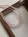 thumb 925 Sterling Silver Imitation Pearl Pink Dainty Necklace 3
