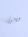 thumb 925 Sterling Silver 18K White Gold Plated Geometric Earring Setting Stone size: 5*5mm 0