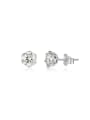 thumb 925 Sterling Silver Moissanite Geometric Dainty Stud Earring 0