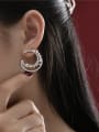 thumb 925 Sterling Silver High Carbon Diamond Geometric Dainty Stud Earring 1