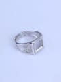 thumb 925 Sterling Silver 18K White Gold Plated Geometric Ring Setting Stone size: 8*8mm 2