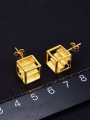 thumb 925 Sterling Silver Geometric Architectural Staircase Zircon Artisan Stud Earring 2