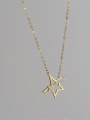 thumb 925 Sterling Silver Rhinestone Gold Star Dainty Necklace 0