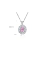 thumb 925 Sterling Silver High Carbon Diamond Pink Geometric Luxury Necklace 2