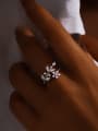 thumb 925 Sterling Silver Cubic Zirconia Leaf Dainty Band Ring 1
