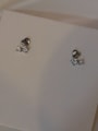 thumb 925 Sterling Silver Cubic Zirconia Heart Minimalist Stud Earring 2