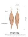 thumb Alloy Leather Leaf  Bohemia Hand-Woven Drop Earring 1