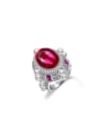 thumb 925 Sterling Silver High Carbon Diamond Red Crown Vintage Ring 0