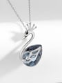 thumb 925 Sterling Silver Cubic Zirconia Swan Dainty Necklace 2