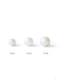 thumb 925 Sterling Silver Imitation Pearl Ball Minimalist Stud Earring 0
